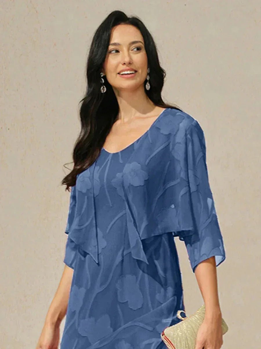 Bolero de gasa floral semitransparente con manga 3/4 - Nhaura