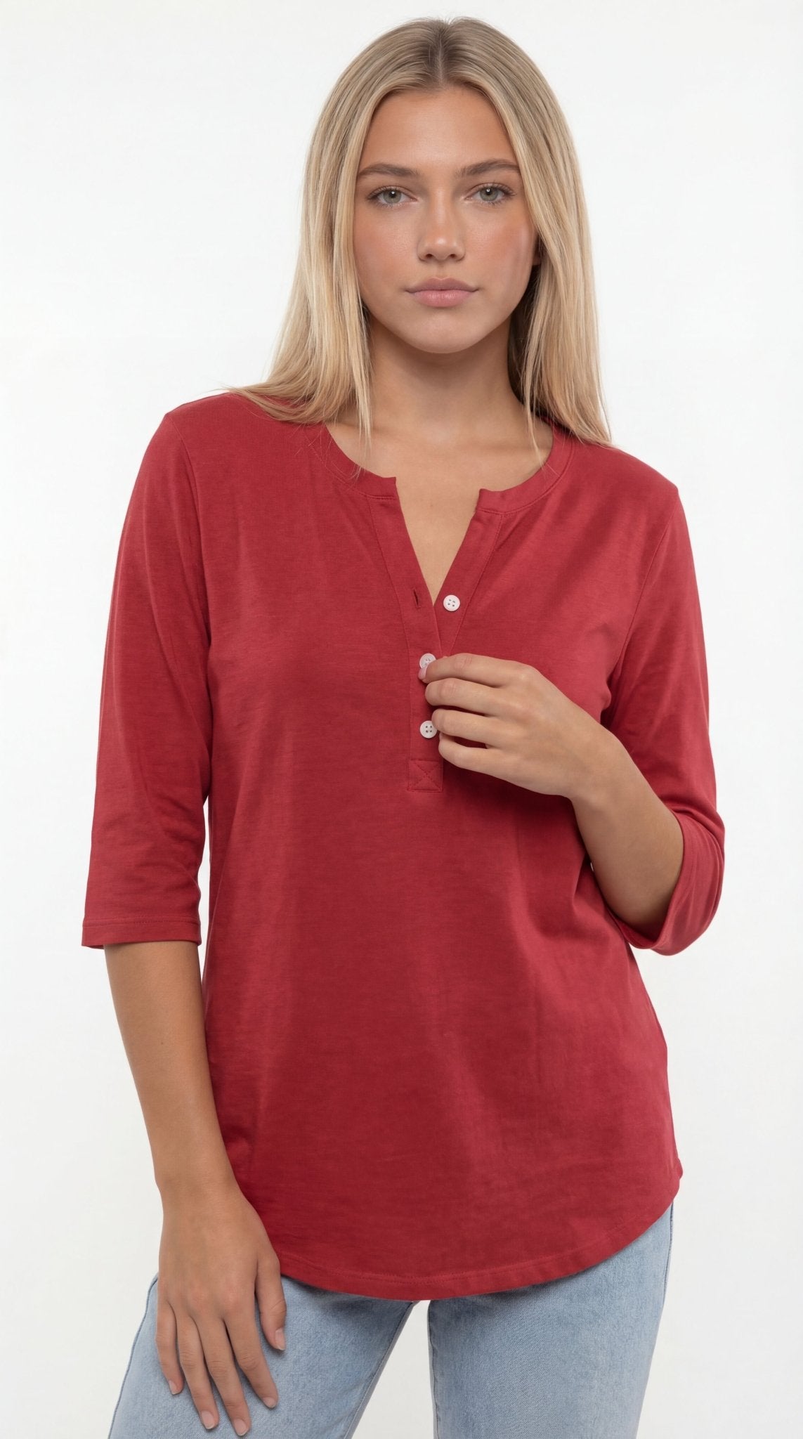 CAMISETA BÁSICA CUELLO HENLEY - Nhaura