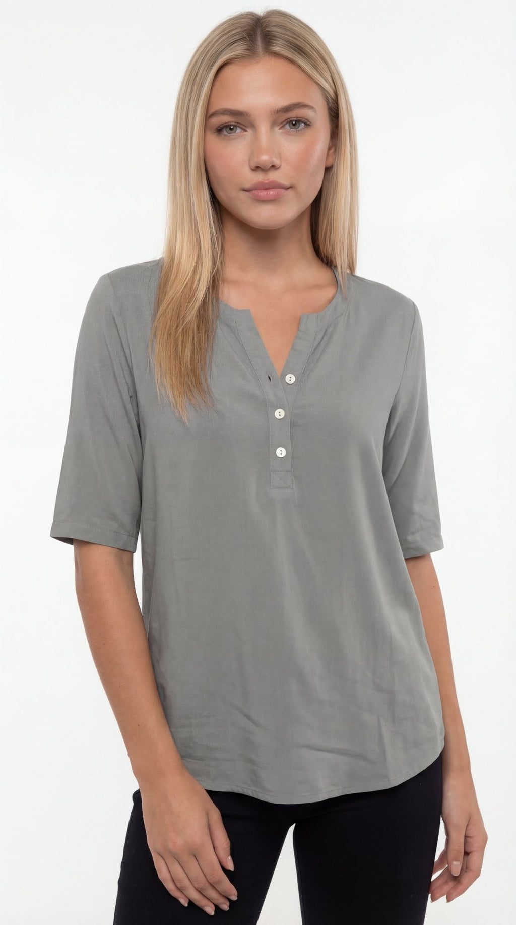 CAMISETA BÁSICA CUELLO HENLEY - Nhaura