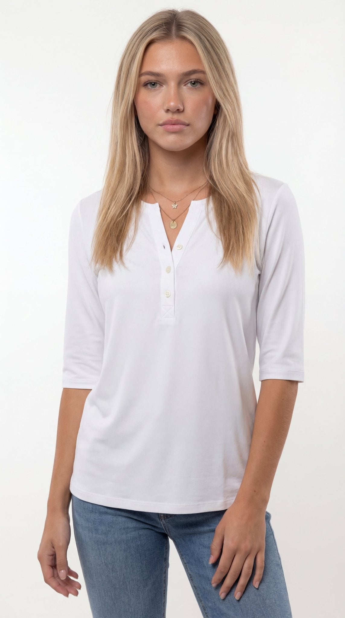 CAMISETA BÁSICA CUELLO HENLEY - Nhaura