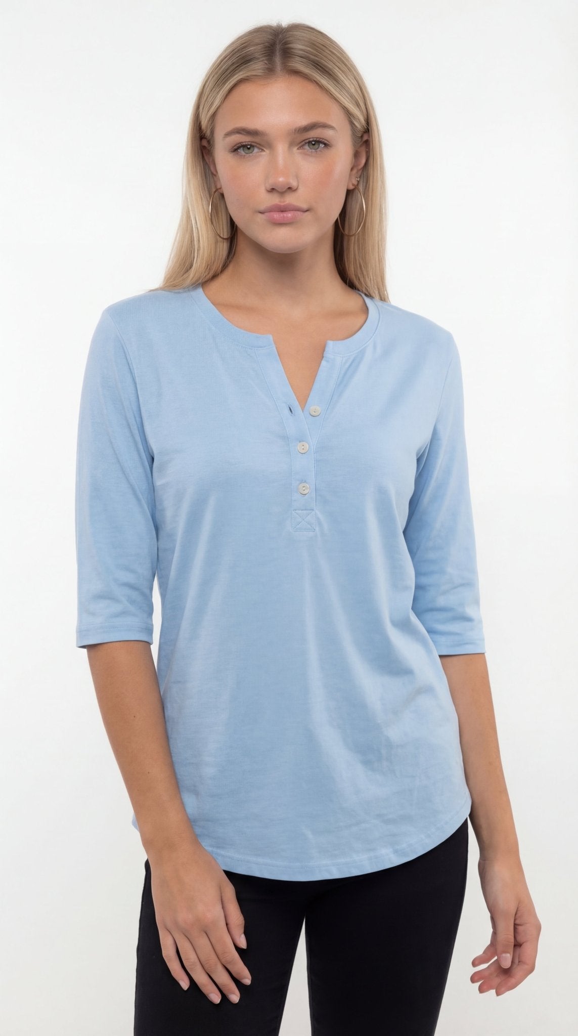 CAMISETA BÁSICA CUELLO HENLEY - Nhaura