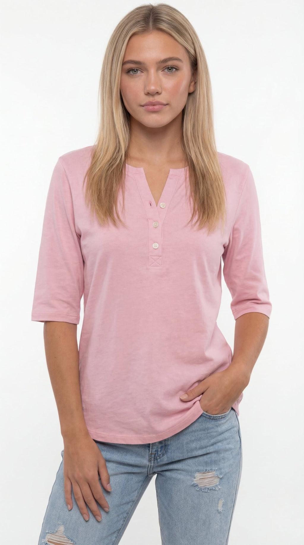 CAMISETA BÁSICA CUELLO HENLEY - Nhaura