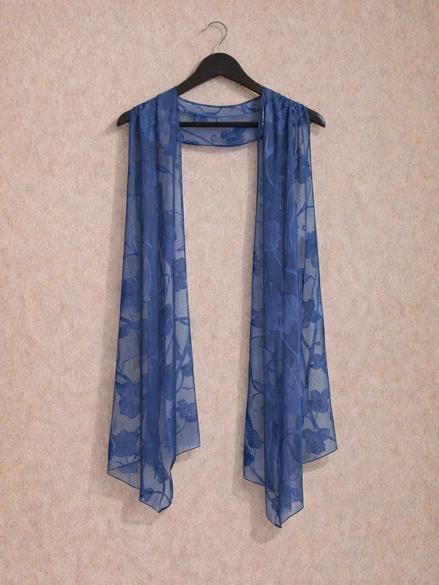 Chal de gasa floral semitransparente - Nhaura