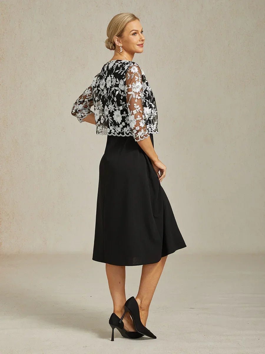 Chaqueta de encaje floral bordado con borde festoneado - Nhaura