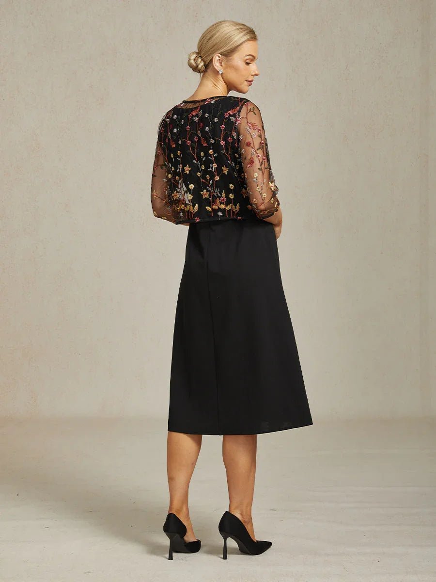 Chaqueta de encaje floral bordado con cierre de strass - Nhaura