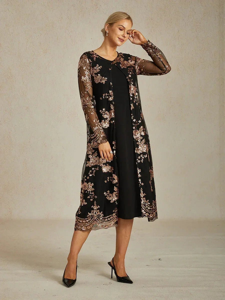 Chaqueta larga bordada con lentejuelas y motivo floral barroco - Nhaura