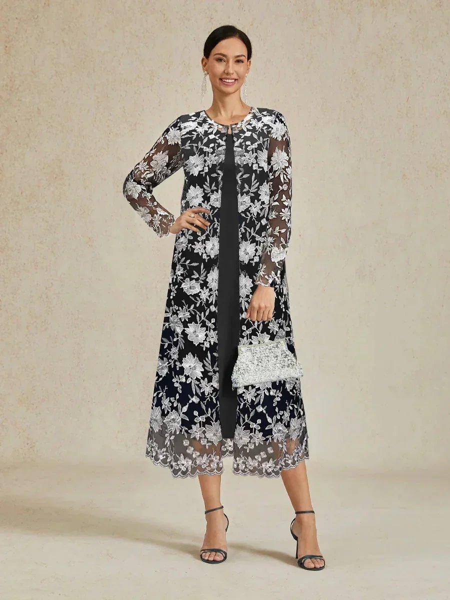 Chaqueta larga de encaje floral bordado - Nhaura
