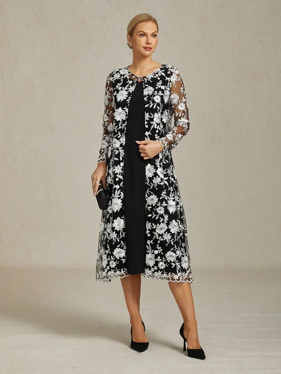 Chaqueta larga de encaje floral bordado - Nhaura