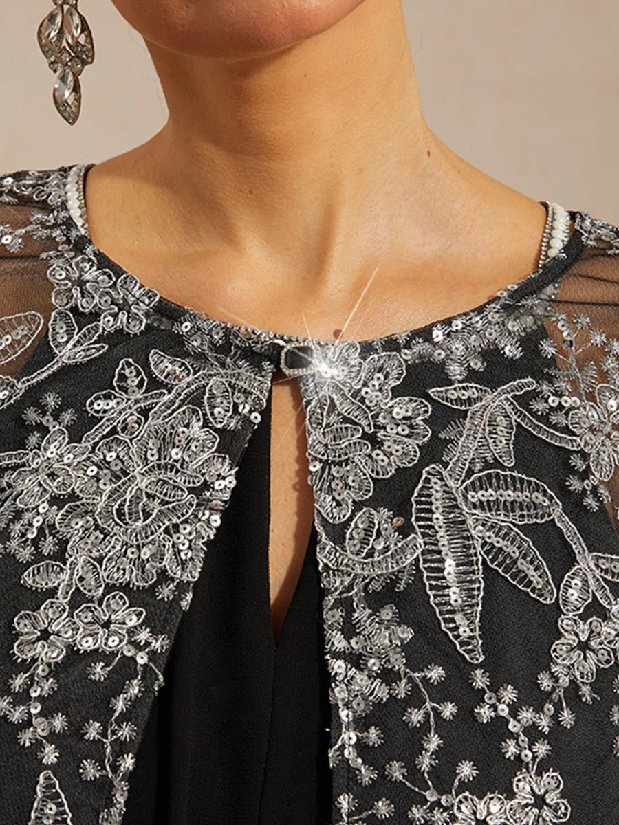 Chaqueta plateada de encaje con lentejuelas - Nhaura