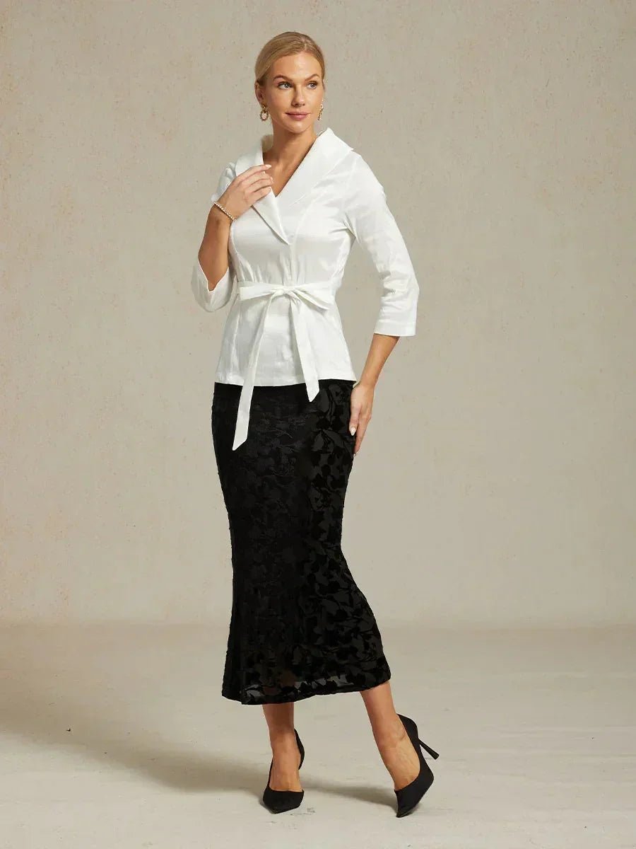 Falda larga floral con cola sirena - Nhaura