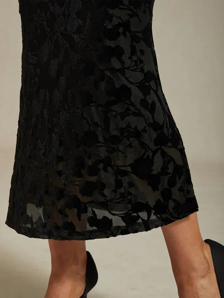 Falda larga floral con cola sirena - Nhaura