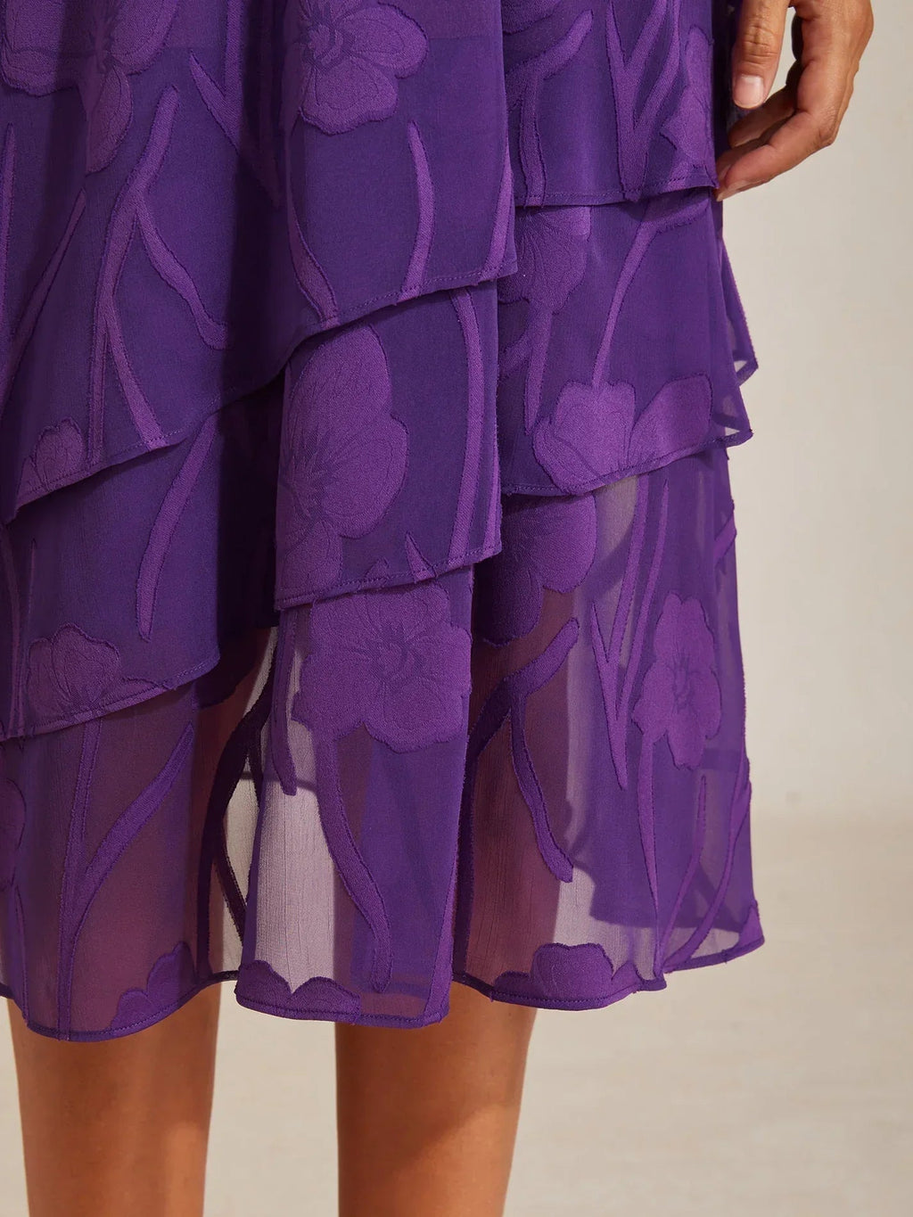 Falda midi de gasa floral - Nhaura