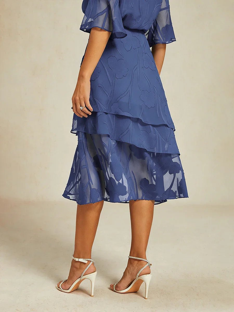 Falda midi de gasa floral - Nhaura