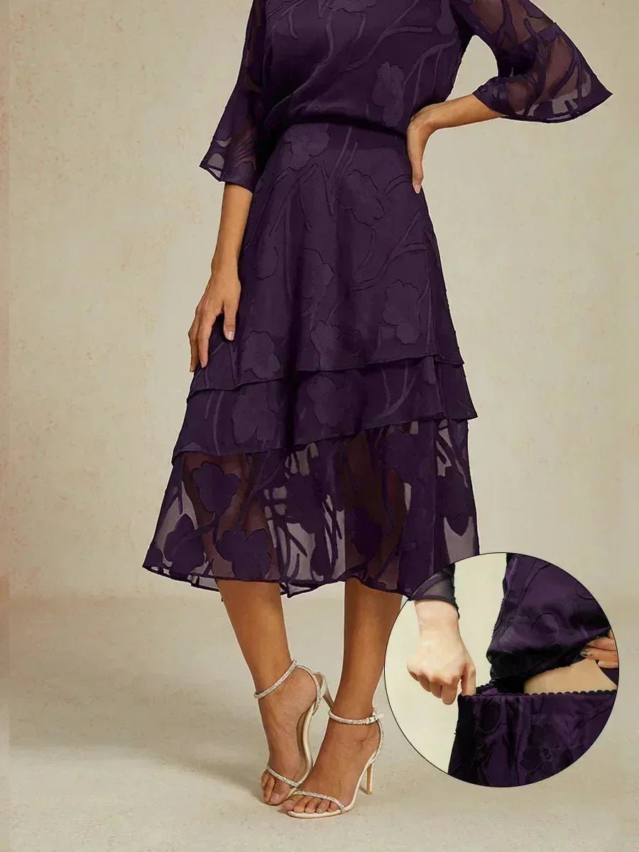 Falda midi de gasa floral - Nhaura