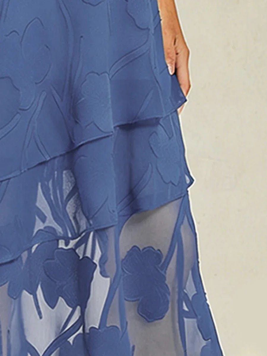 Falda midi de gasa floral - Nhaura