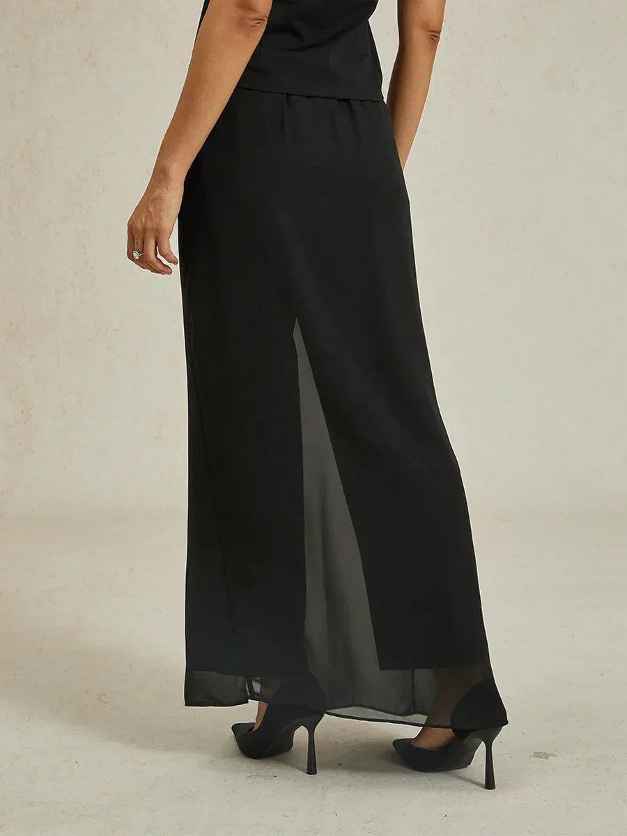 Falda-pantalón elegante con pantalón elástico integrado - Nhaura