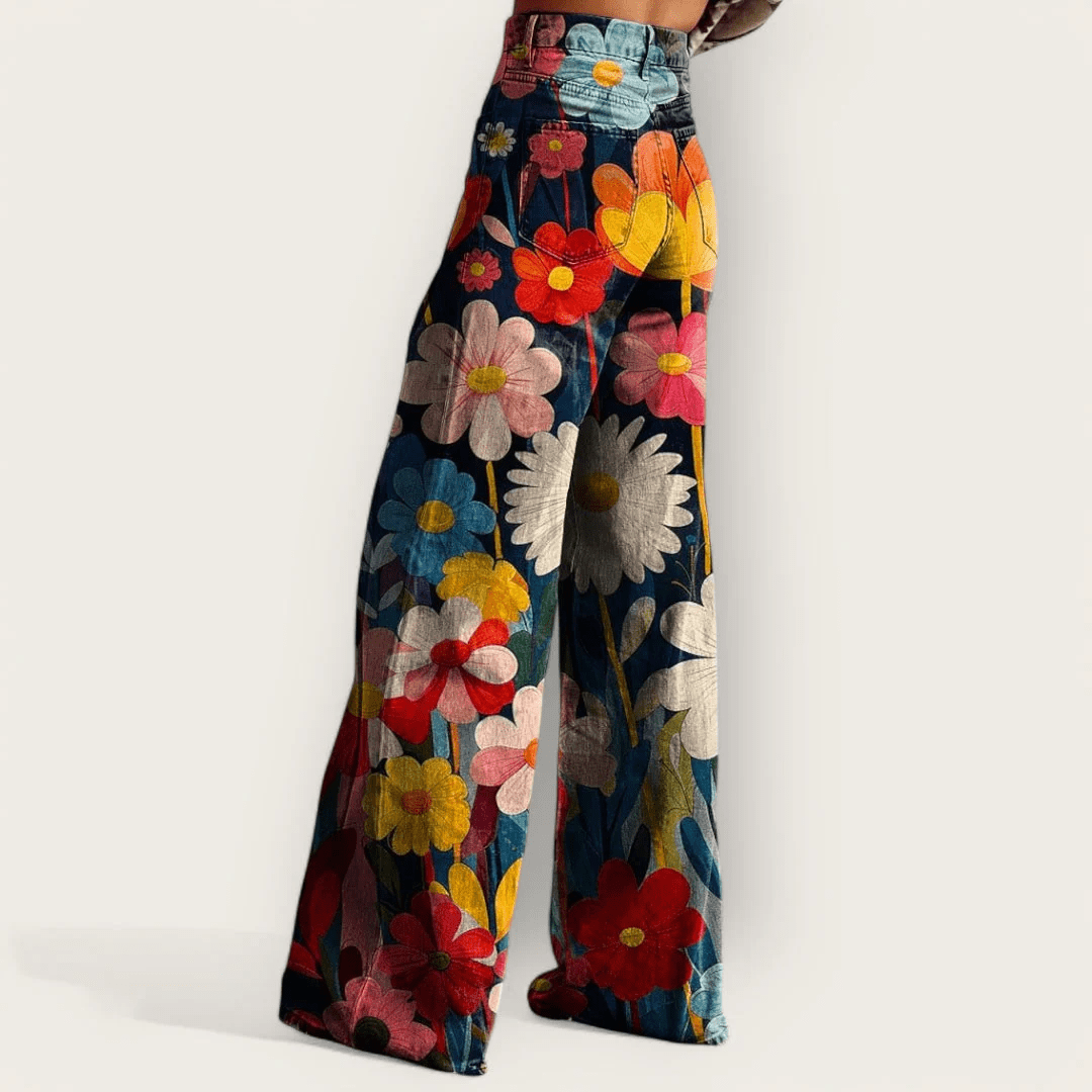 FLOREAL | VAQUEROS OVERSIZE DE CORTE ANCHO - Nhaura
