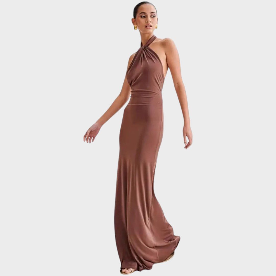 Laguna | Vestido Largo Con Cuello Halter