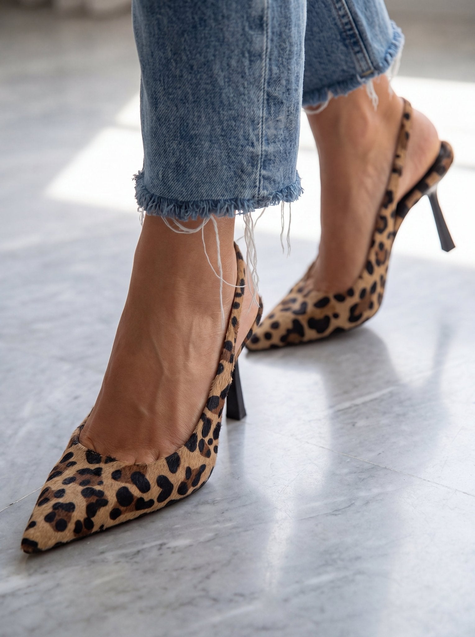 KAIA™ | TACONES BAJOS D'Orsay LEOPARDO - Nhaura