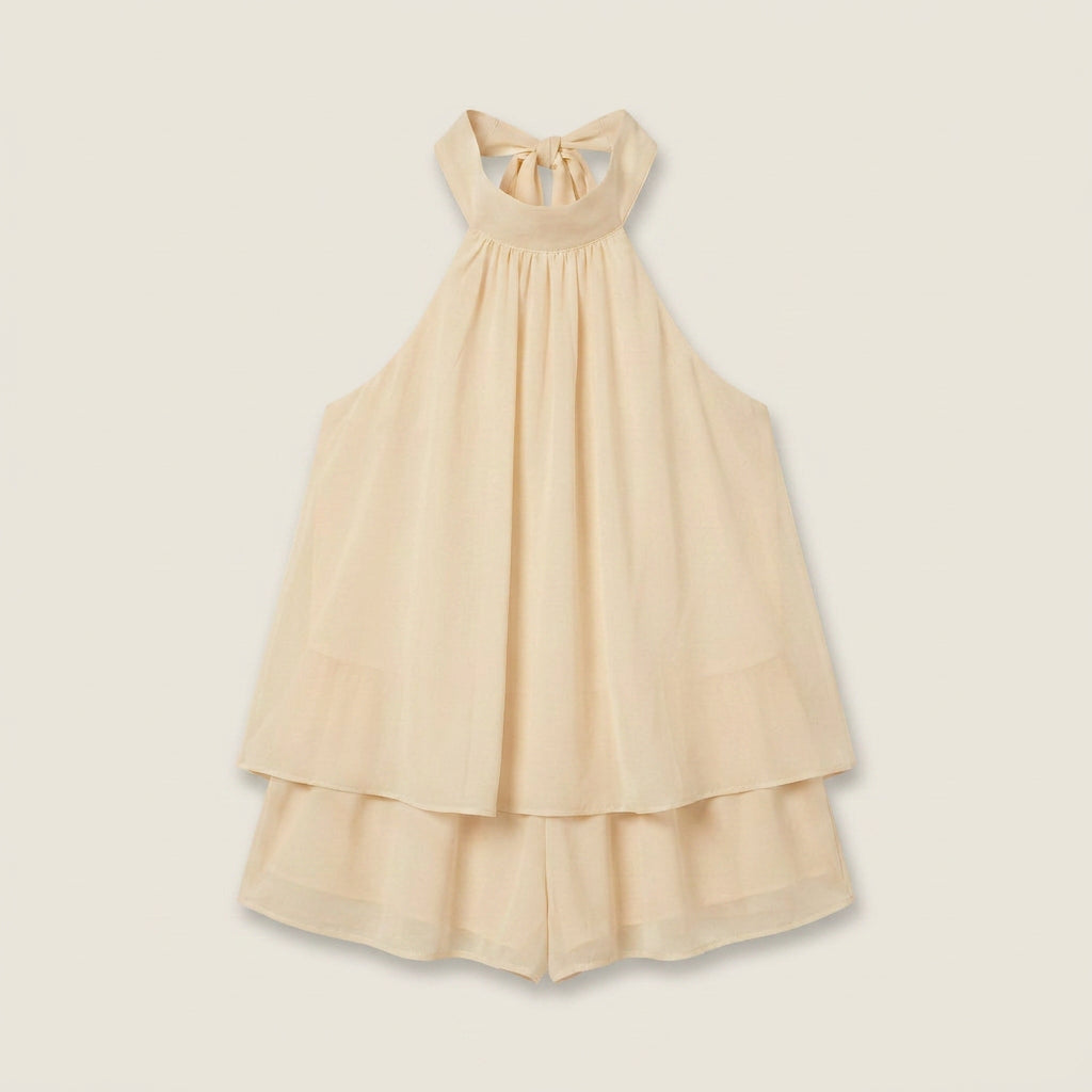 Mono Corto de Verano con Cuello Halter para Mujer