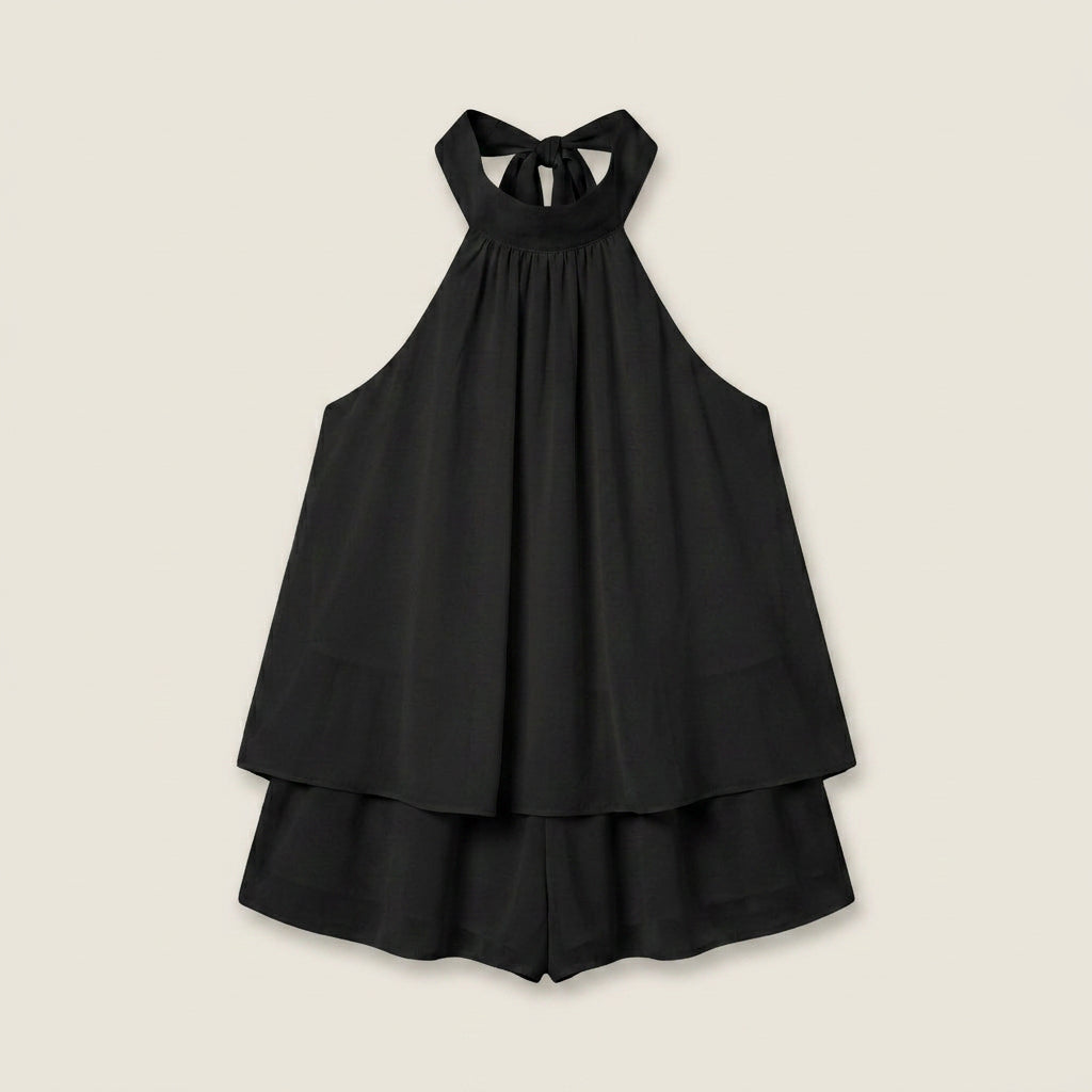 Mono Corto de Verano con Cuello Halter para Mujer