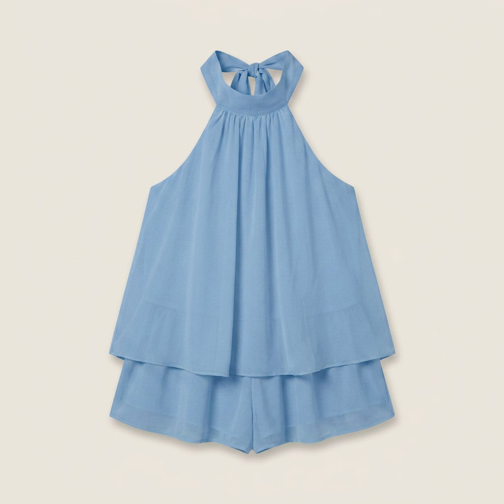 Mono Corto de Verano con Cuello Halter para Mujer