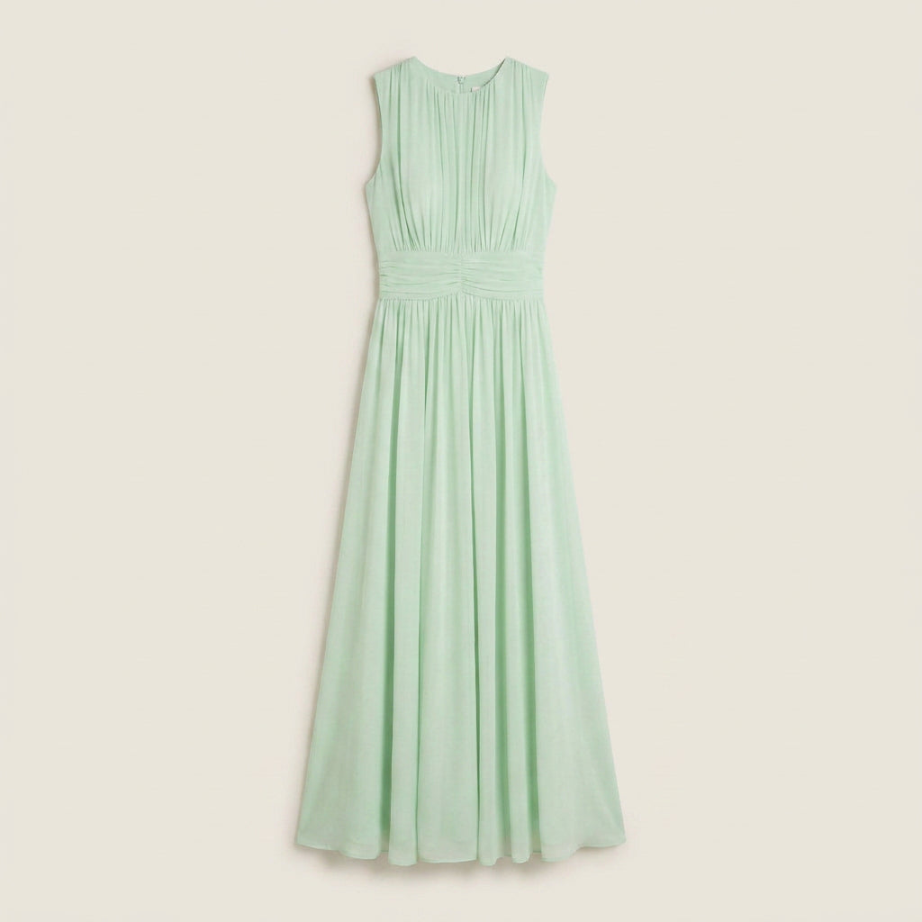 Vestido Largo Efecto Gasa sin Mangas para Mujer