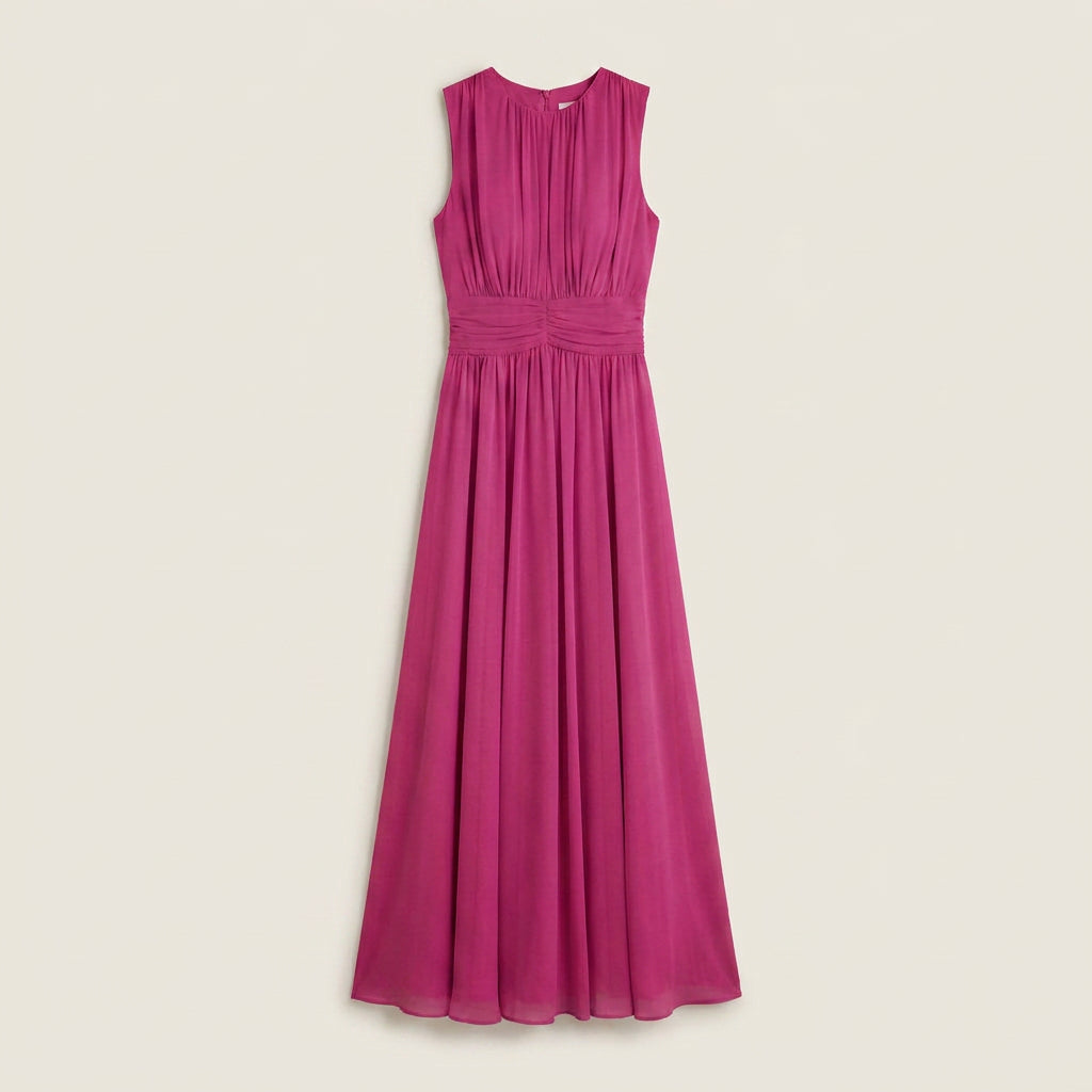 Vestido Largo Efecto Gasa sin Mangas para Mujer
