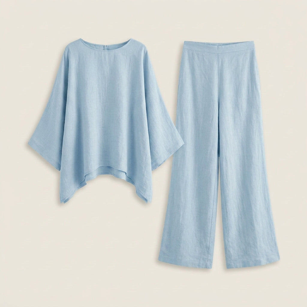 Conjunto Efecto Lino Top y Pantalón para Mujer