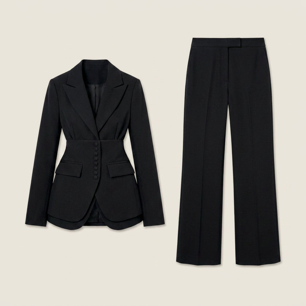 Conjunto de Americana Entallada y Pantalón de Vestir para Mujer