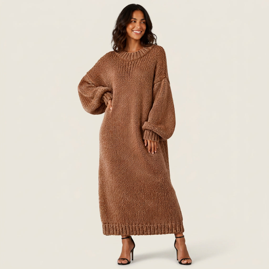 Vestido Largo De Punto Grueso Oversize para Mujer