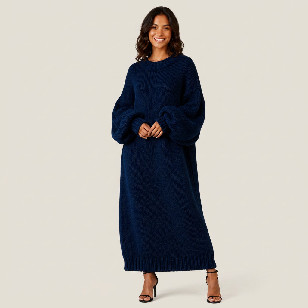 Vestido Largo De Punto Grueso Oversize para Mujer