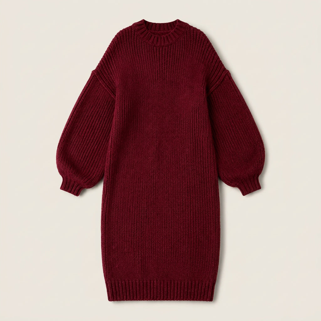 Vestido Largo De Punto Grueso Oversize para Mujer
