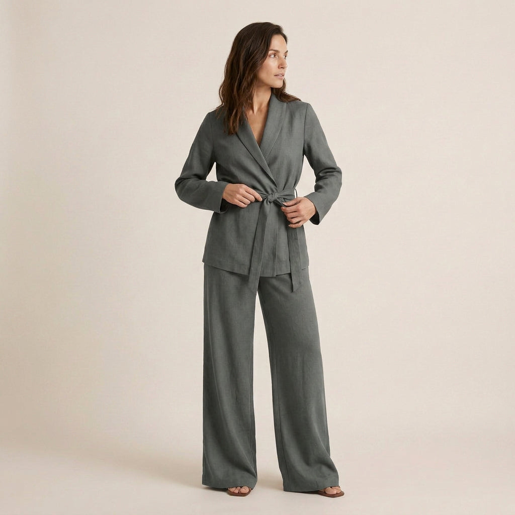 Conjunto Americana y Pantalón Ancho para Mujer