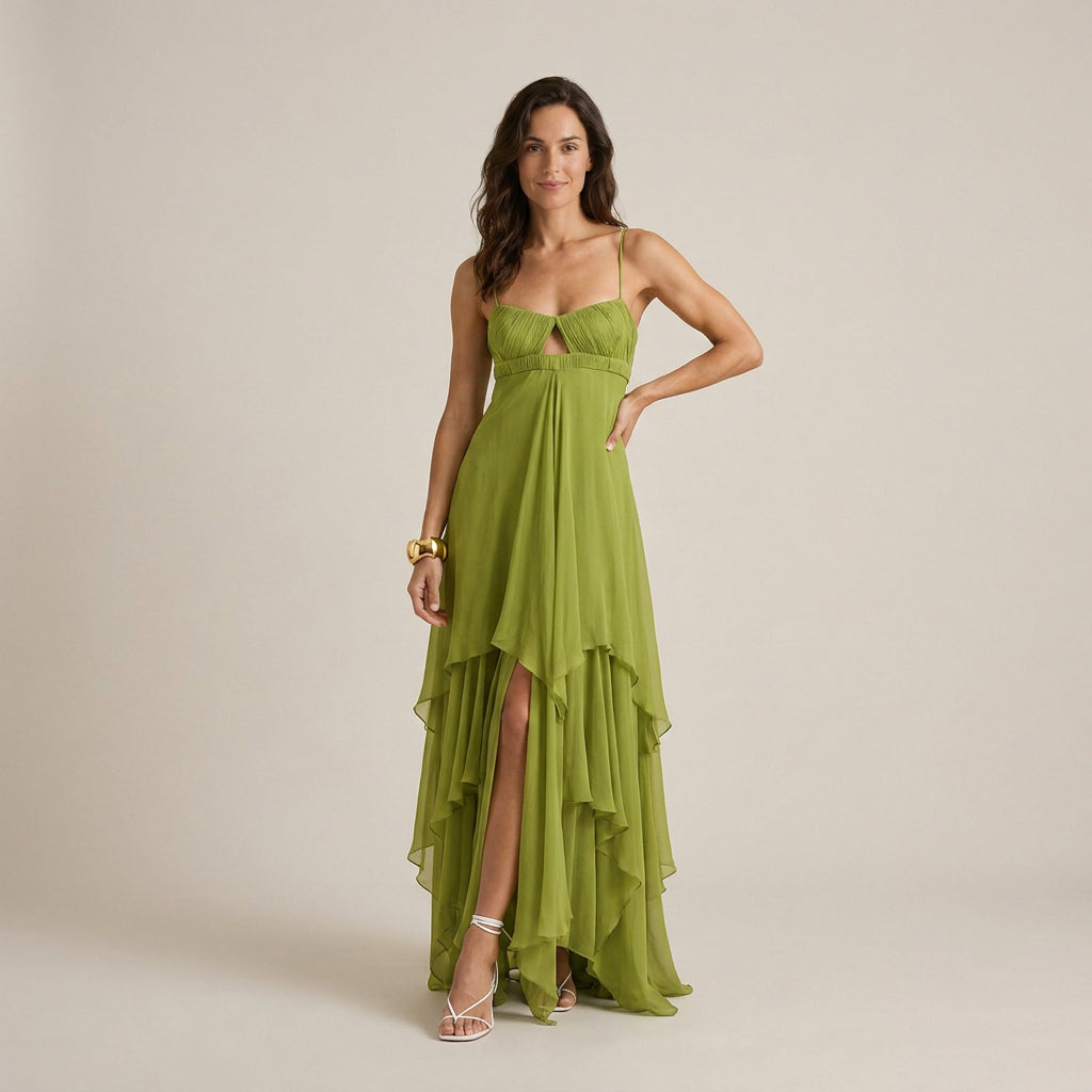 Vestido Fiesta Escote Corazón Falda Asimétrica para Mujer