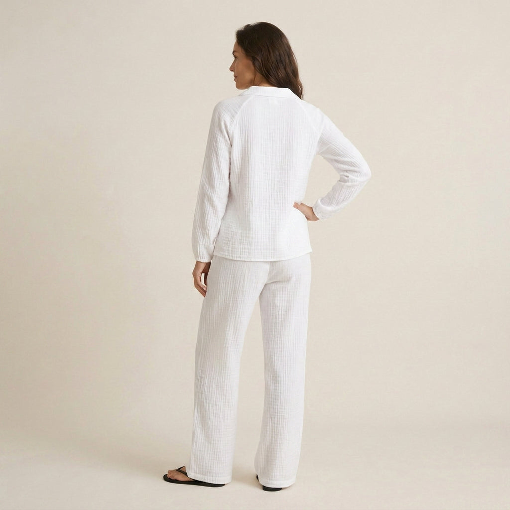 Conjunto de Blusa y Pantalón Efecto Gasa para Mujer
