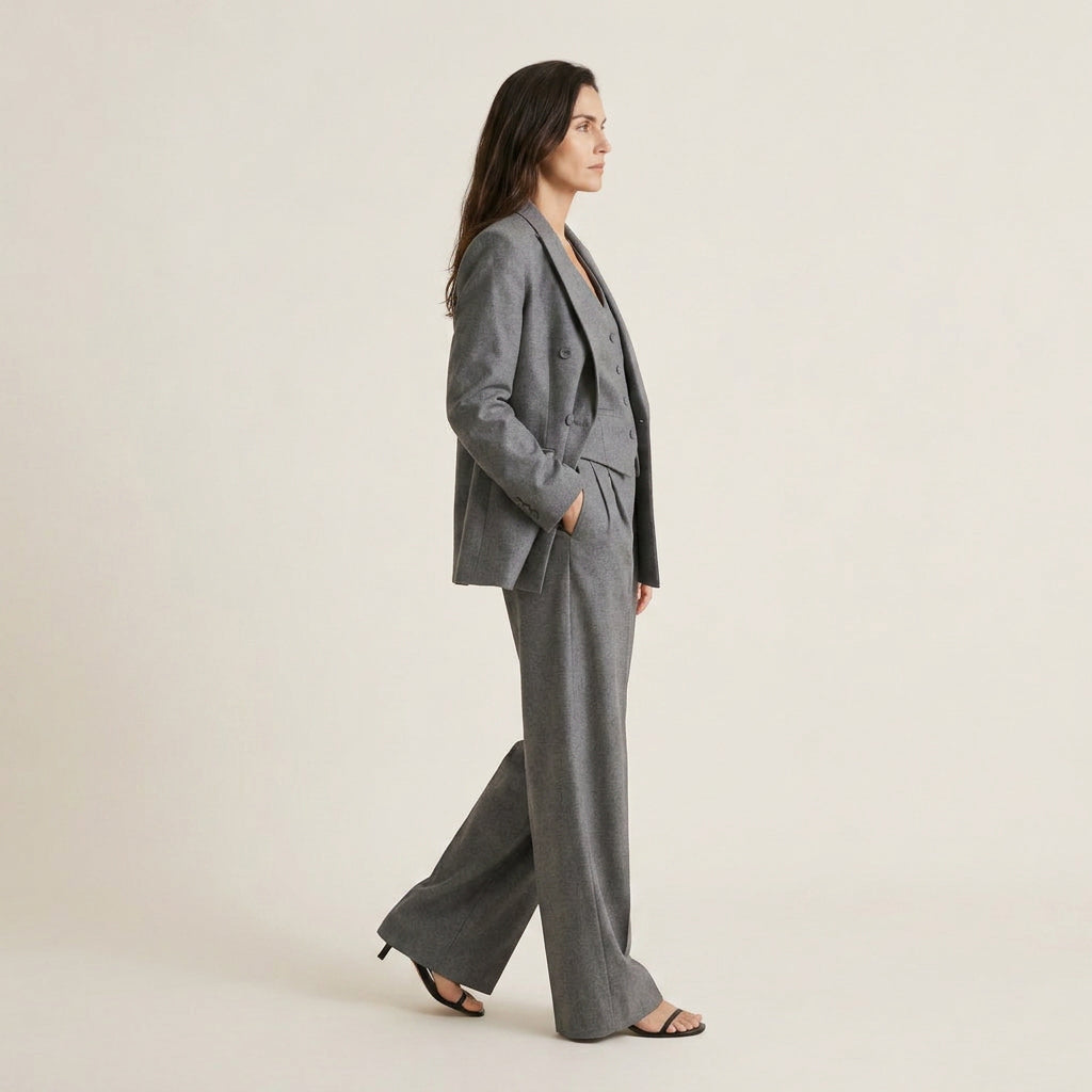 Traje Tres Piezas Americana Chaleco y Pantalón para Mujer