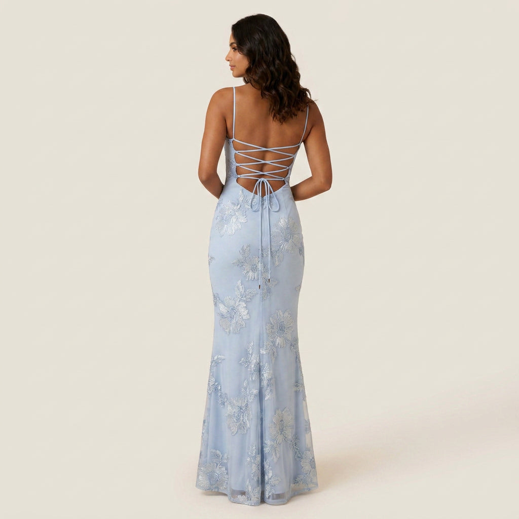 Vestido Largo Jacquard Floral Corsetero para Mujer