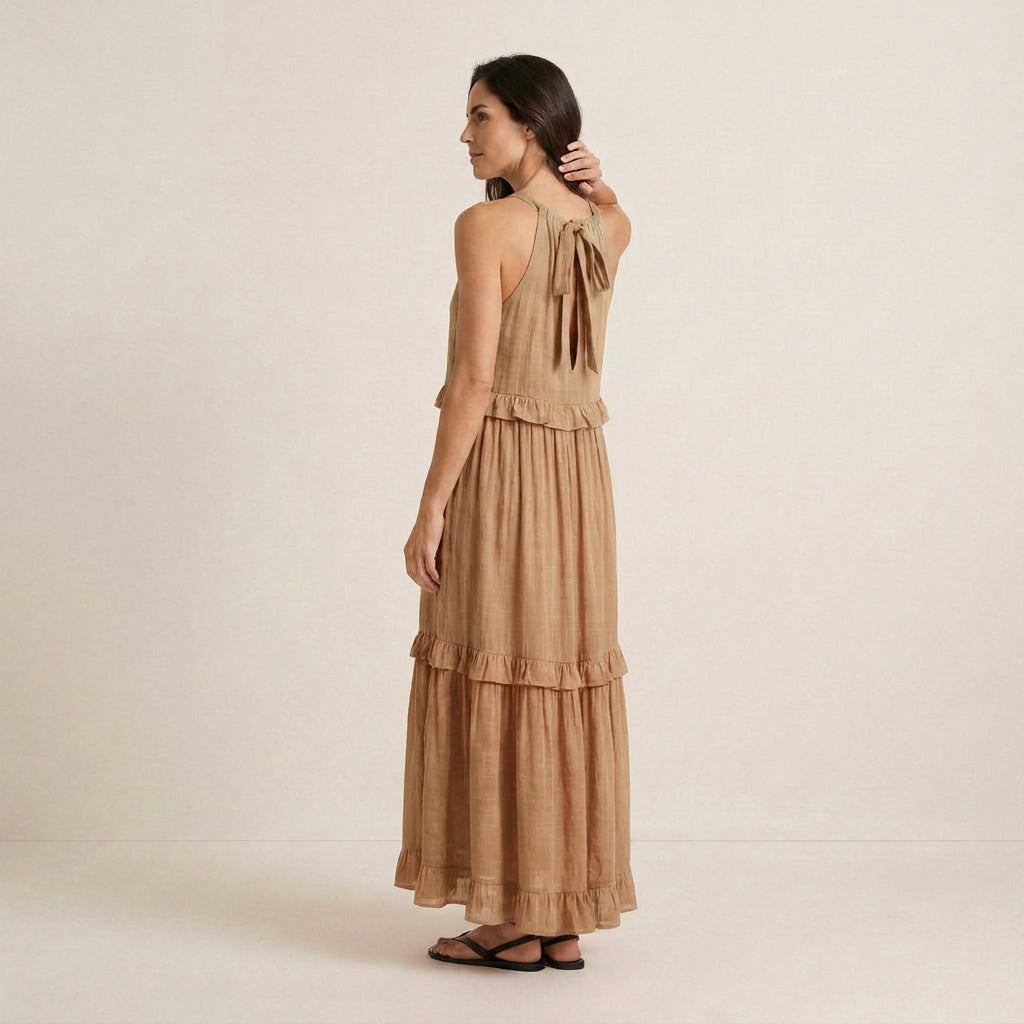 Vestido Largo de Verano con Volantes para Mujer