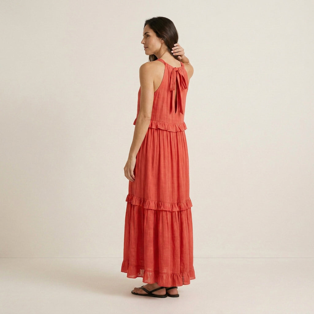 Vestido Largo de Verano con Volantes para Mujer