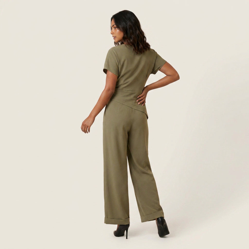 Conjunto Blusa Cruzada y Pantalón para Mujer