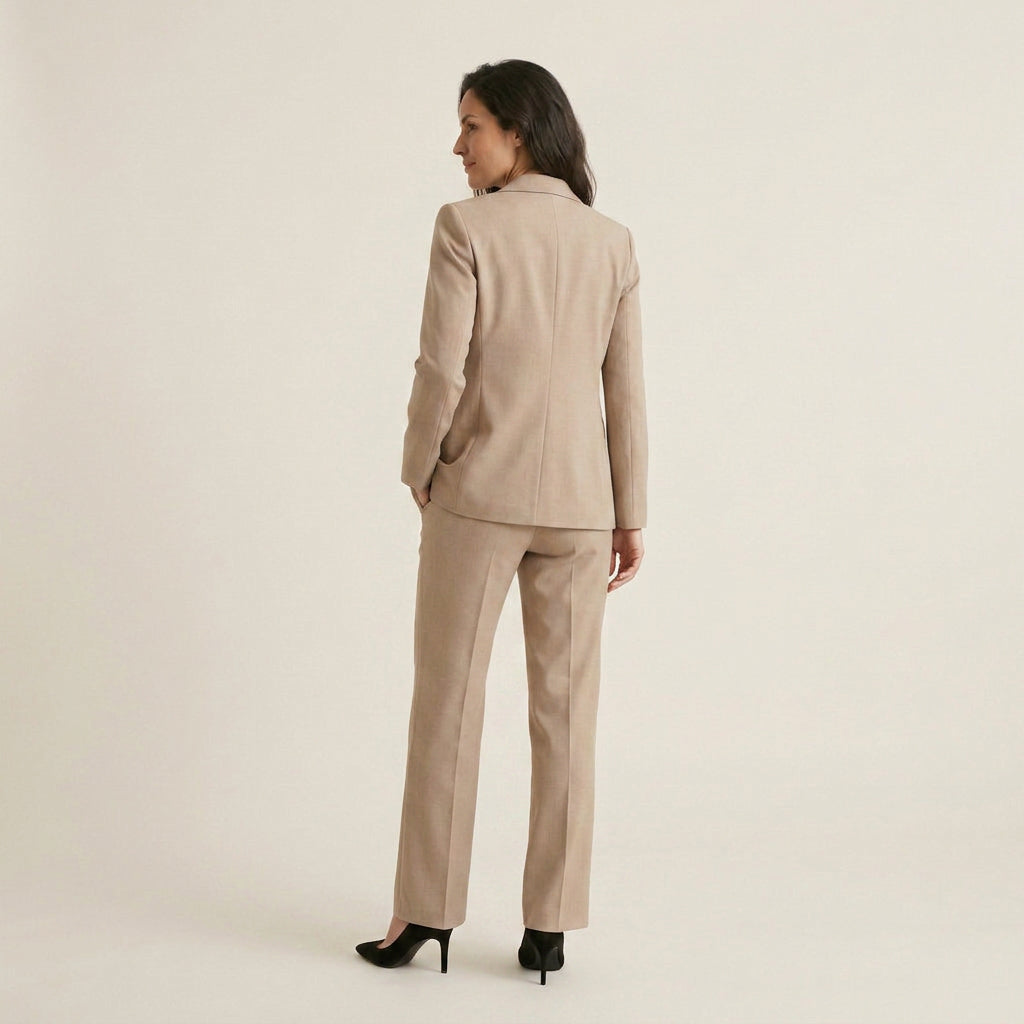 Conjunto Blazer Botón Pantalón Recto para Mujer