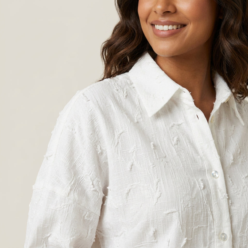 Conjunto de Blusa y Falda Midi Texturado para Mujer