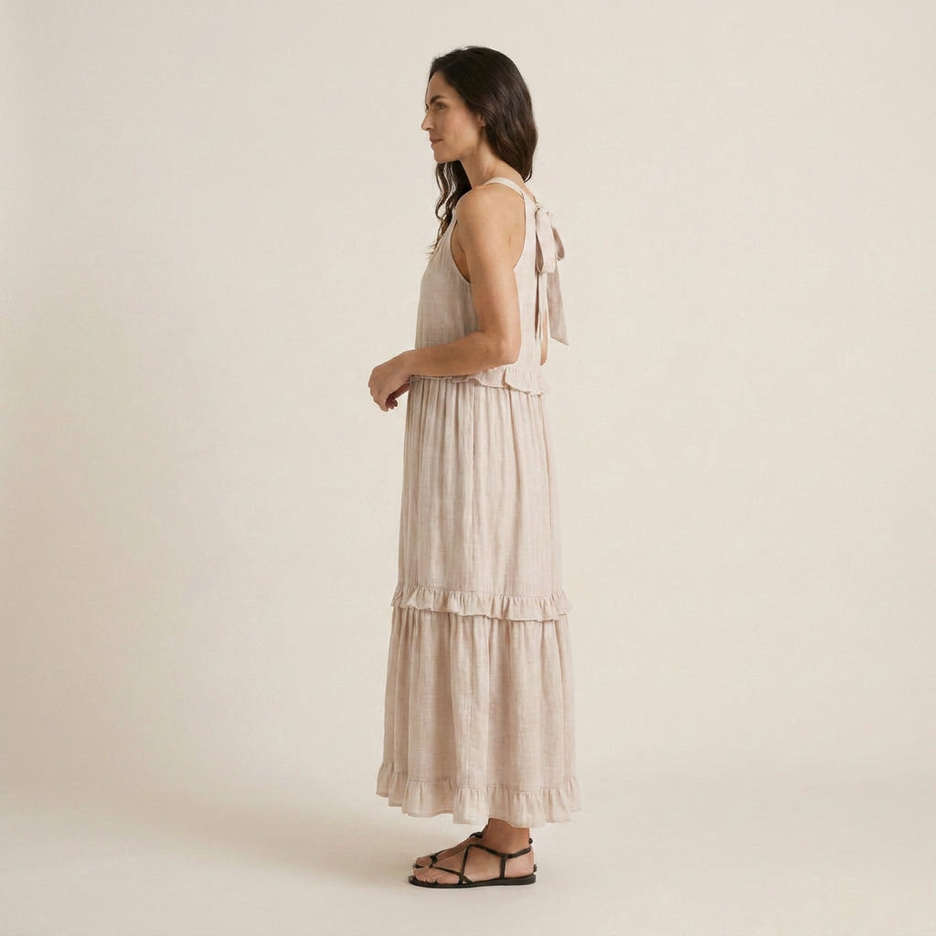 Vestido Largo de Verano con Volantes para Mujer