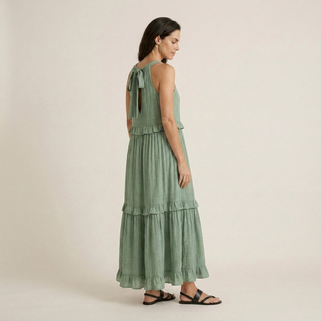 Vestido Largo de Verano con Volantes para Mujer
