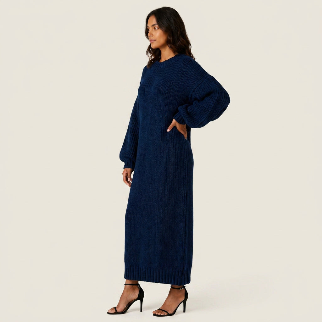 Vestido Largo De Punto Grueso Oversize para Mujer