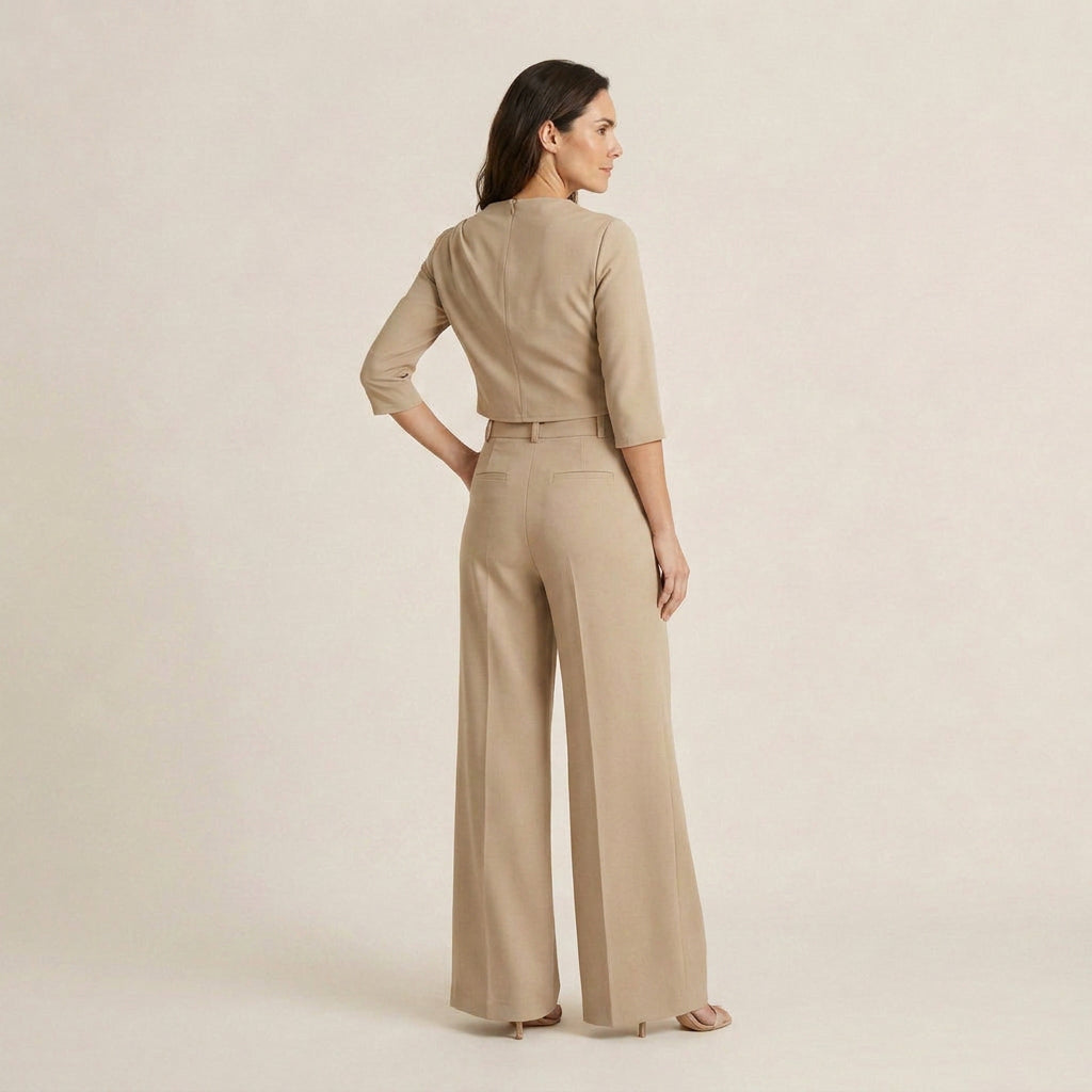 Conjunto Top Corto y Pantalón Ancho para Mujer