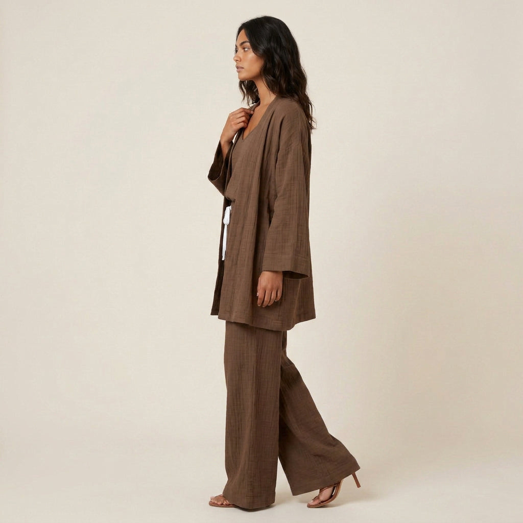 Conjunto Kimono, Top y Pantalón para Mujer