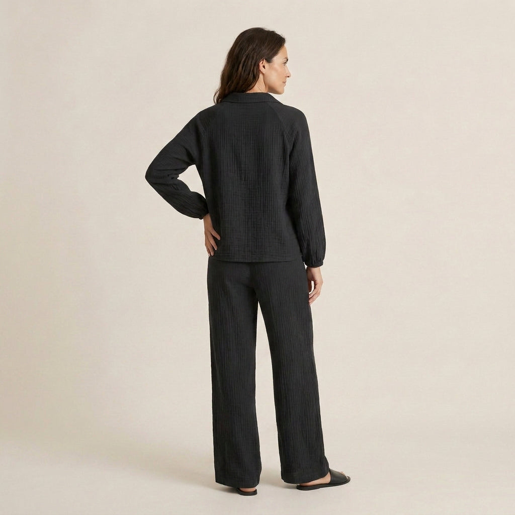 Conjunto de Blusa y Pantalón Efecto Gasa para Mujer