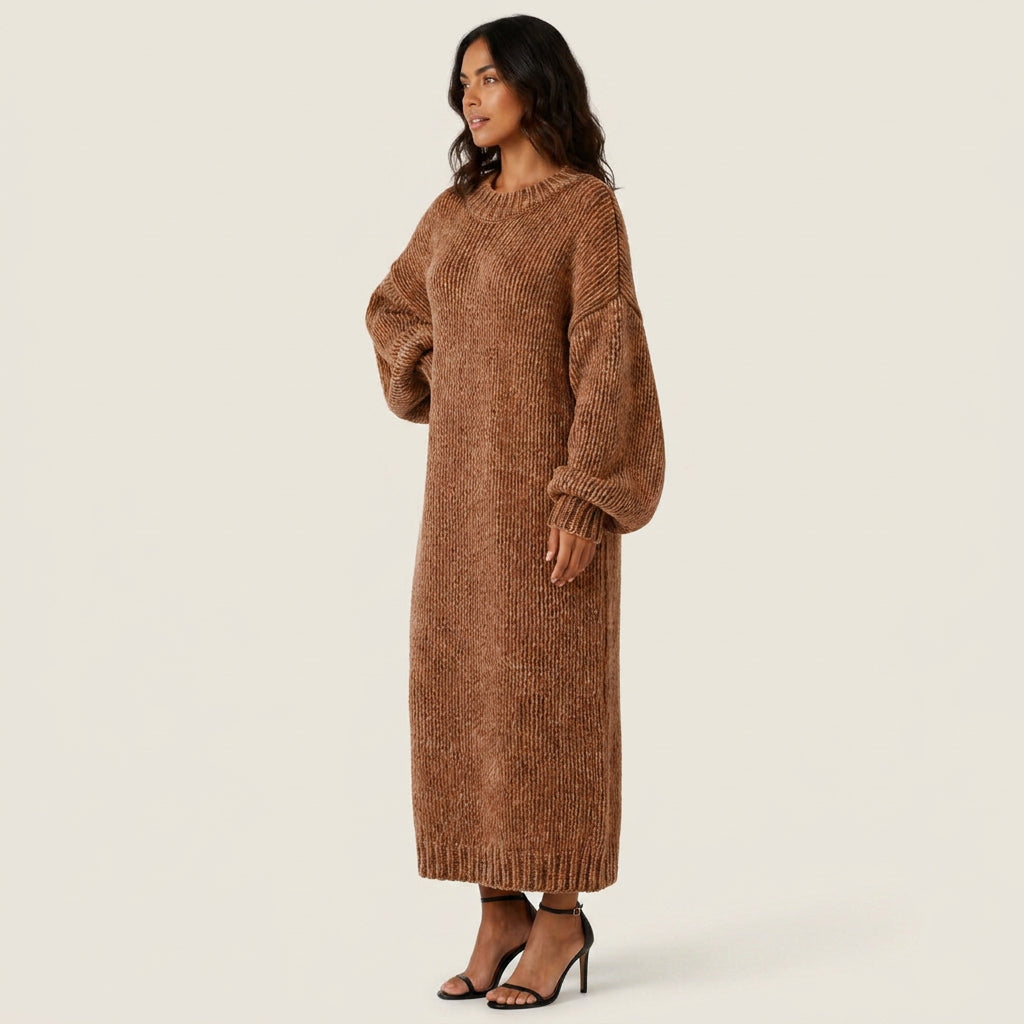 Vestido Largo De Punto Grueso Oversize para Mujer